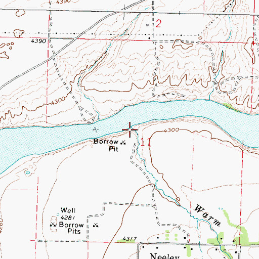 Topographic Map of Warm Creek, ID