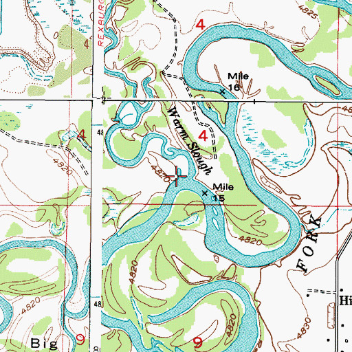 Topographic Map of Warm Slough, ID