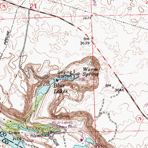 Topographic Map of Warm Spring, ID