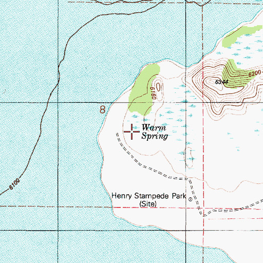 Topographic Map of Warm Spring, ID