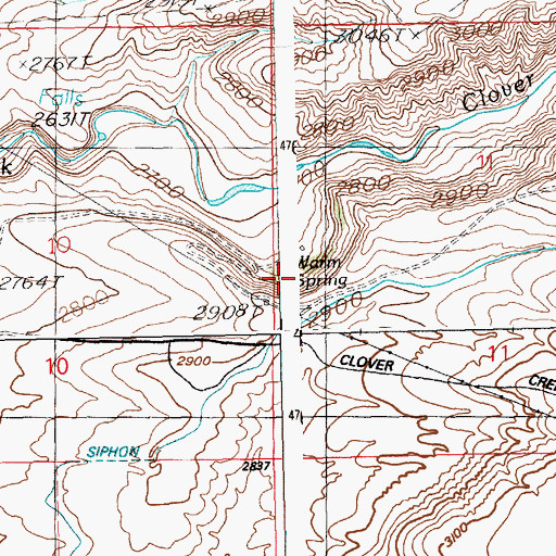 Topographic Map of Warm Spring, ID