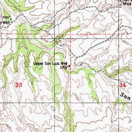 Topographic Map of Upper San Luis Well, AZ