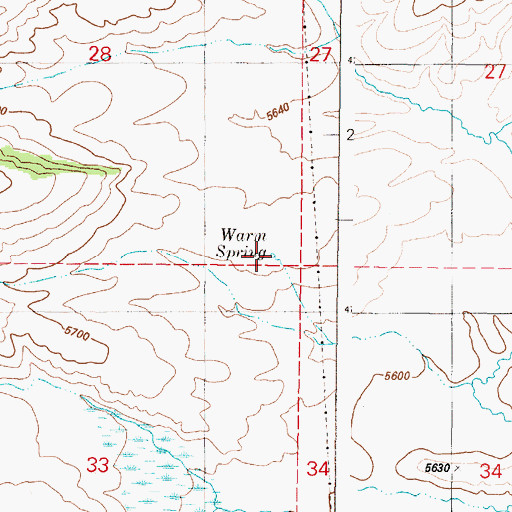 Topographic Map of Warm Spring, ID