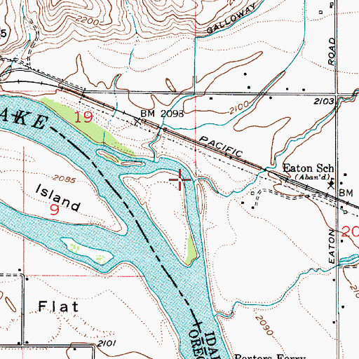 Topographic Map of Warm Springs Creek, ID