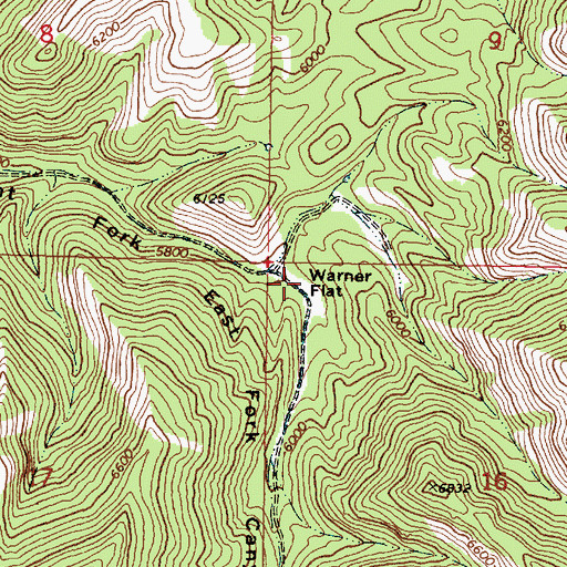 Topographic Map of Warner Flat, ID