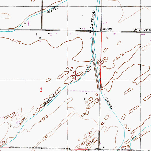 Topographic Map of Warnett Lateral, ID