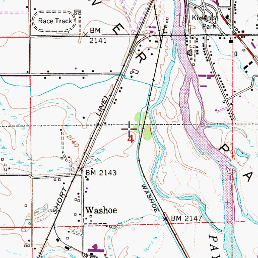 Topographic Map of Washoe Ditch, ID