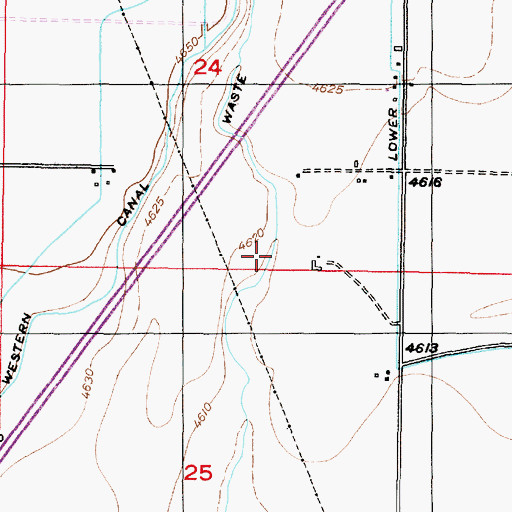 Topographic Map of Waste Ditch, ID