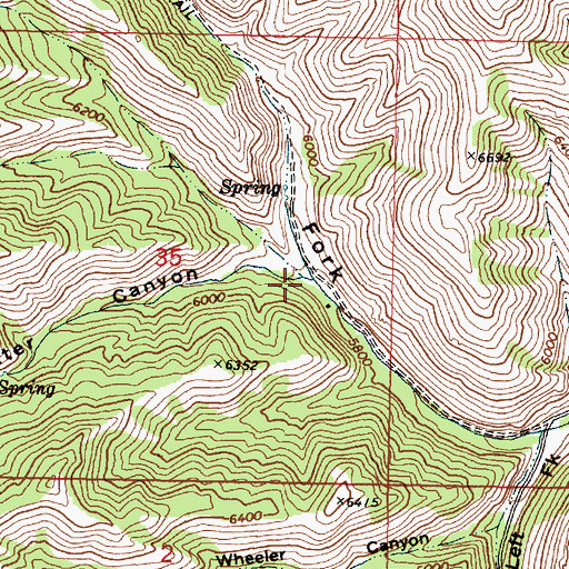 Topographic Map of Water Canyon, ID