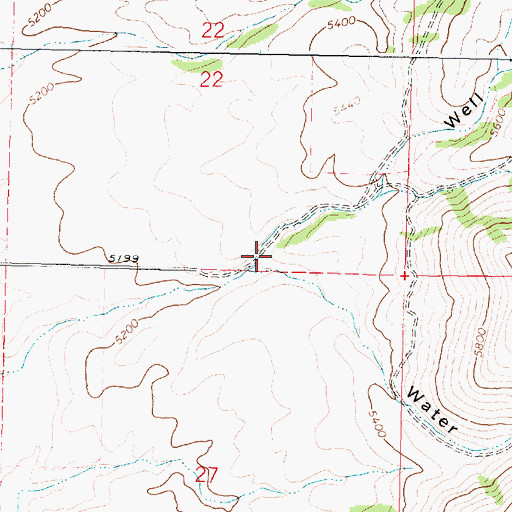 Topographic Map of Water Canyon, ID