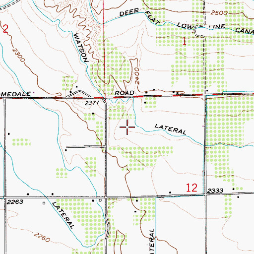 Topographic Map of Watson Lateral, ID