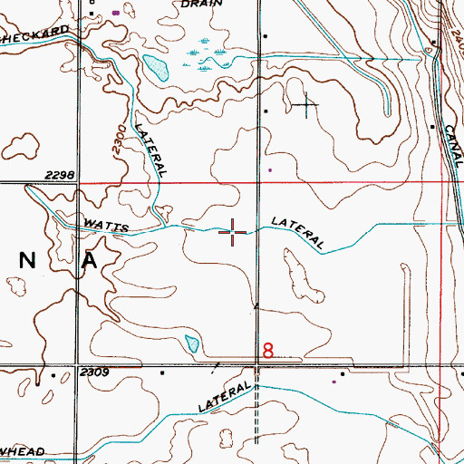 Topographic Map of Watts Lateral, ID
