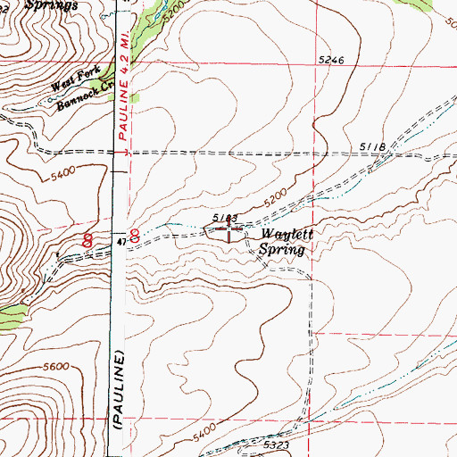 Topographic Map of Waylett Spring, ID
