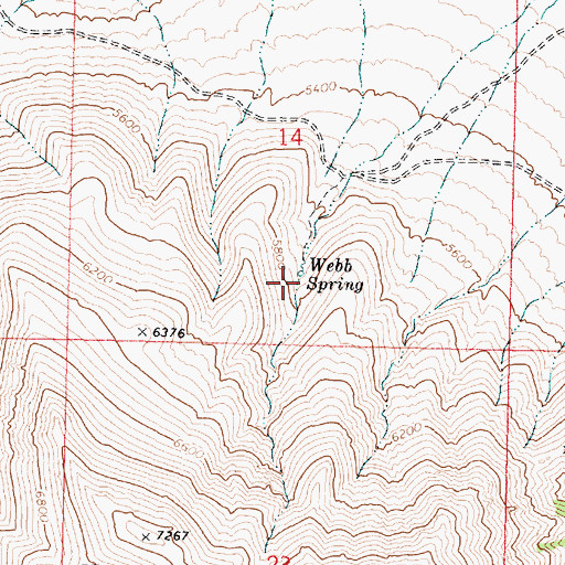 Topographic Map of Webb Spring, ID