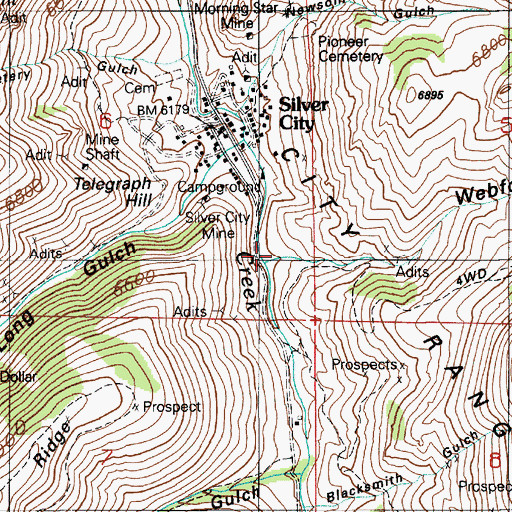 Topographic Map of Webfoot Gulch, ID