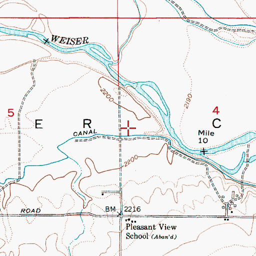 Topographic Map of Weiser Cove, ID