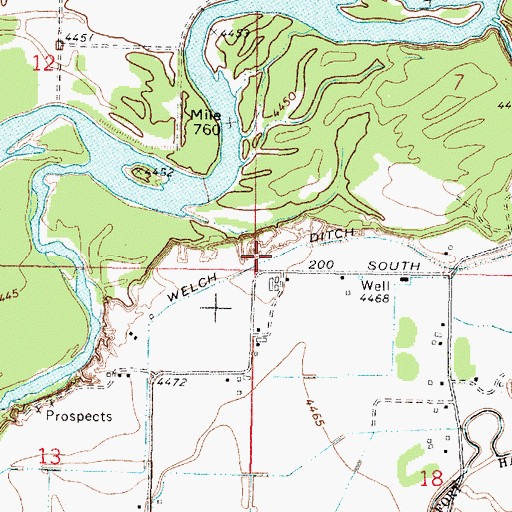 Topographic Map of Central Ditch, ID