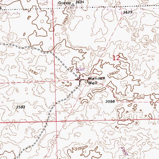 Topographic Map of Wendell Well, ID
