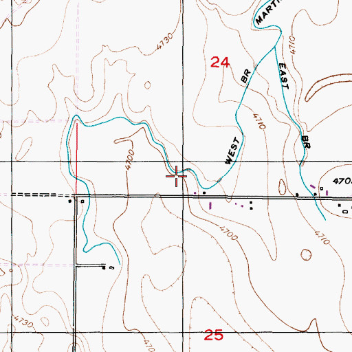 Topographic Map of West Branch Martin Canal, ID