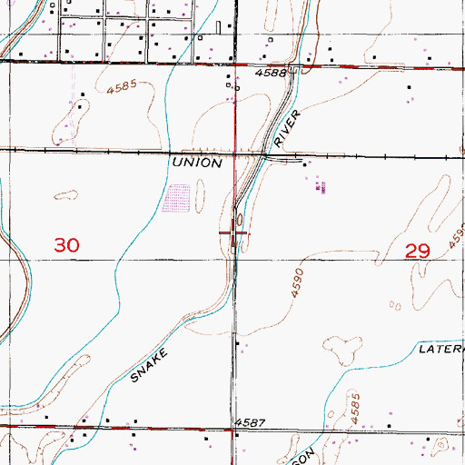 Topographic Map of West Branch Snake River Valley Canal, ID