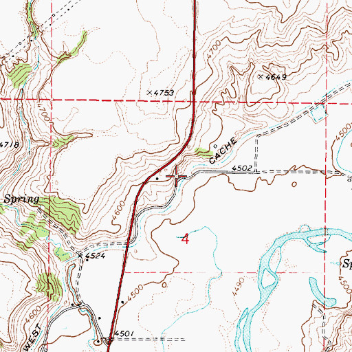 Topographic Map of West Cache Canal, ID