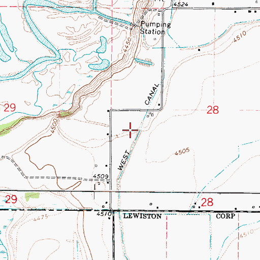 Topographic Map of West Canal, ID
