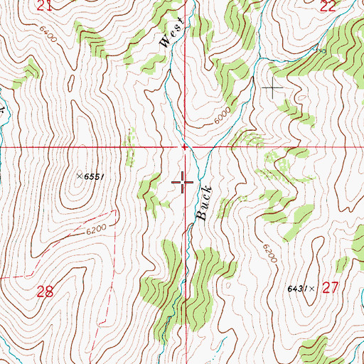 Topographic Map of West Fork Buck Creek, ID