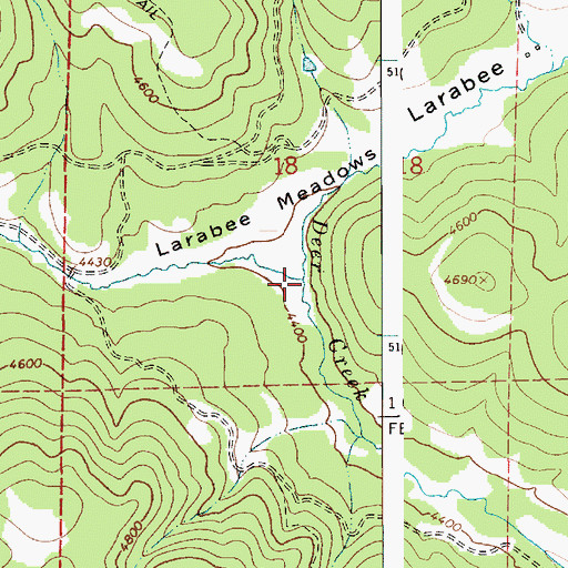 Topographic Map of West Fork Deer Creek, ID