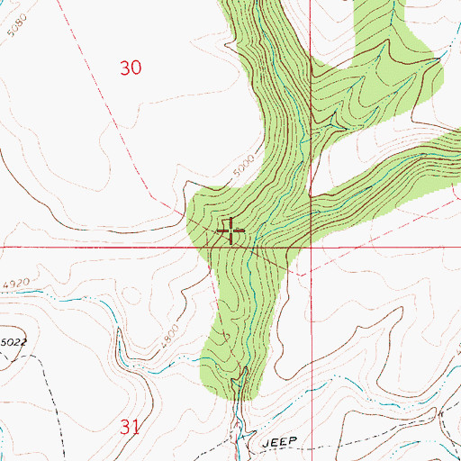 Topographic Map of West Fork Red Canyon, ID