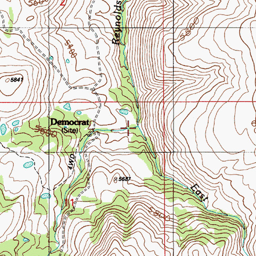 Topographic Map of West Fork Reynolds Creek, ID