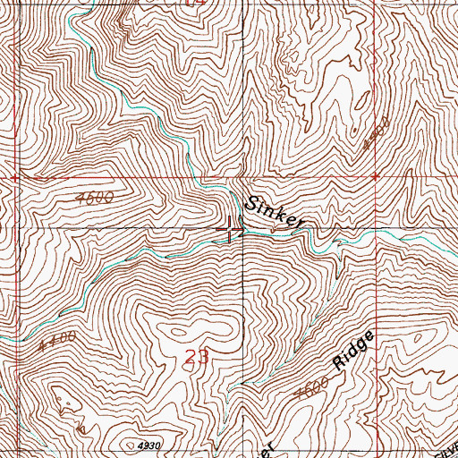 Topographic Map of West Fork Sinker Creek, ID