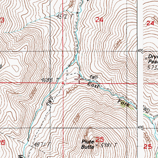 Topographic Map of West Fork Squaw Creek, ID