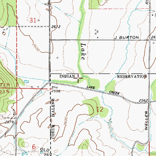 Topographic Map of West Lake Creek, ID
