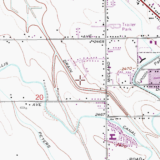 Topographic Map of West Lateral, ID