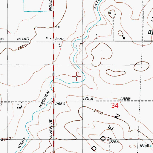 Topographic Map of West Madden Lateral, ID
