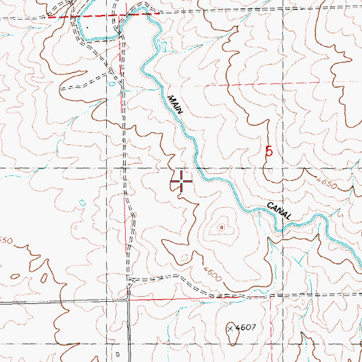 Topographic Map of West Main Canal, ID