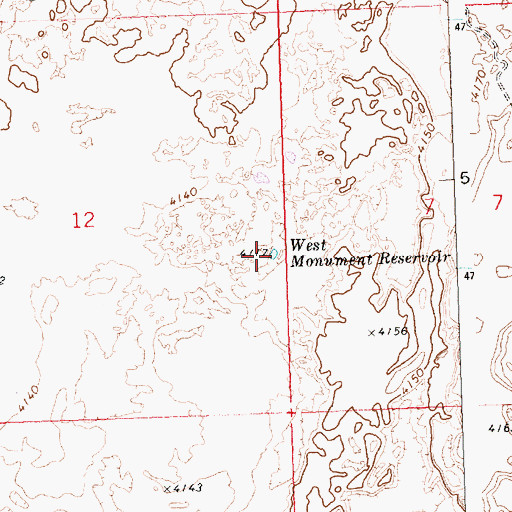 Topographic Map of West Monument Reservoir, ID