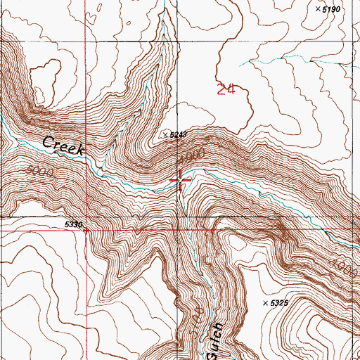 Topographic Map of West Spring Seep Gulch, ID