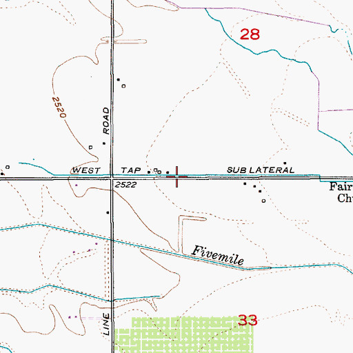Topographic Map of West Tap Sublateral, ID