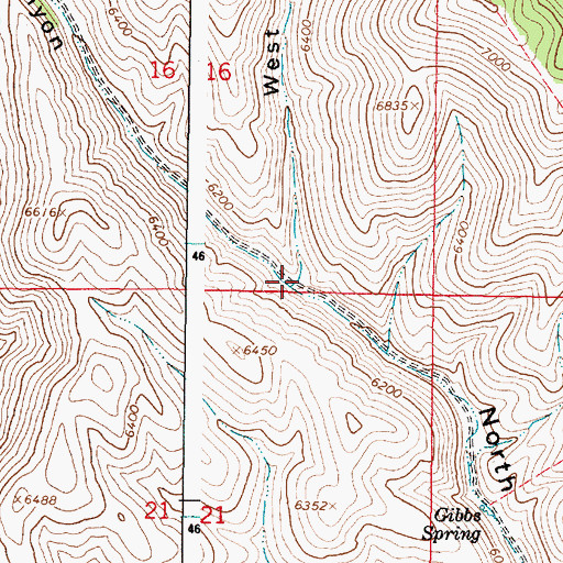 Topographic Map of West Water Canyon, ID