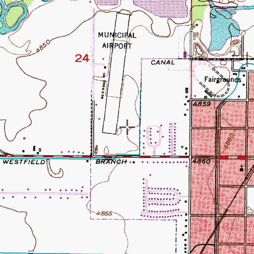 Topographic Map of Westfield Branch Canal, ID