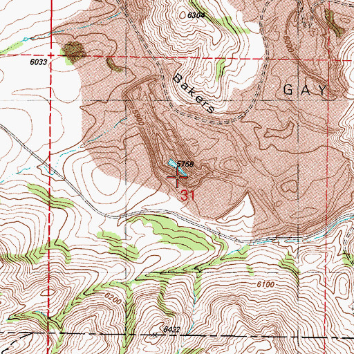 Topographic Map of Westvaco Mine, ID