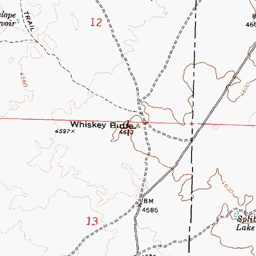 Topographic Map of Whiskey Butte, ID