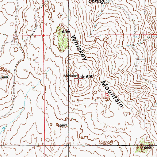 Topographic Map of Whiskey Mountain, ID
