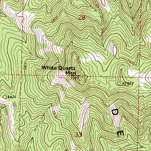 Topographic Map of White Quartz Mountain, ID