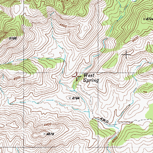 Topographic Map of West Spring, AZ