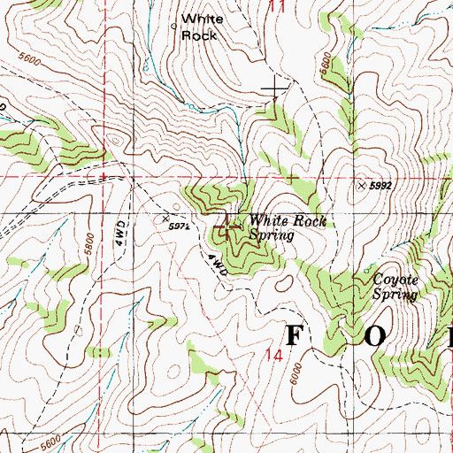 Topographic Map of White Rock Spring, ID