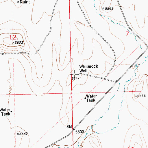 Topographic Map of Whiterock Well, ID