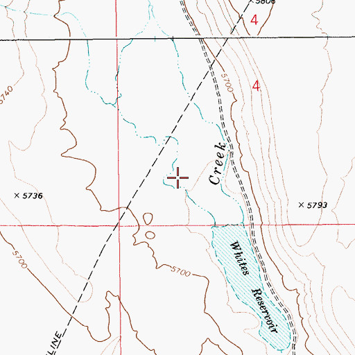 Topographic Map of Whites Reservoir, ID