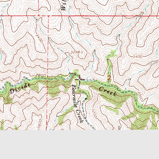 Topographic Map of Wild Cow Creek, ID